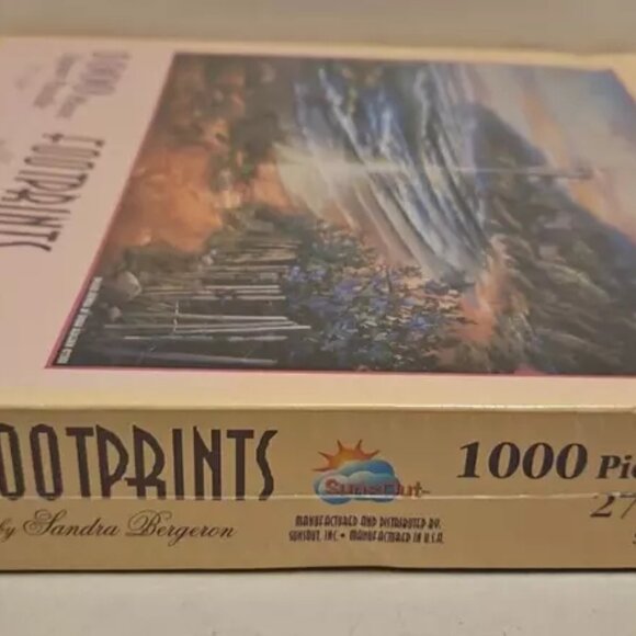 Puzzle Footprints 1000-Piece Jigsaw By Sandra Bergeron 27 x 20 Sunset Lighthouse - Picture 4 of 10